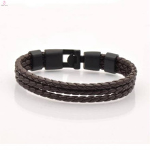 2017 Hot Selling Stainless Steel Leather Men Bracelet